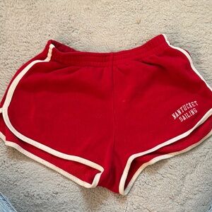 Brandy Melville Red Athletic Shorts with White Trim